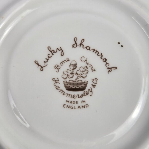 Hammersley & Co Lucky Shamrock Tea Cup & Saucer Bone China Gold Trim Vintage - Picture 8 of 16